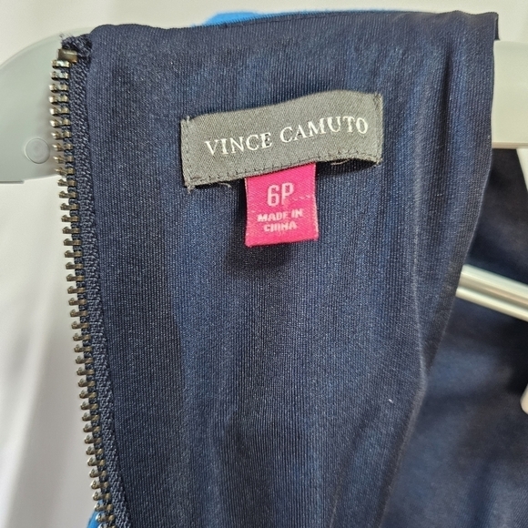 Vince Camuto Bright Blue and Navy Colorblock Sleeveless Dress Size 6P - Picture 4 of 5